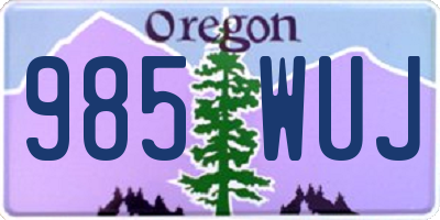 OR license plate 985WUJ
