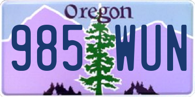 OR license plate 985WUN