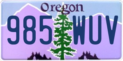 OR license plate 985WUV