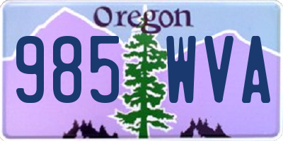 OR license plate 985WVA