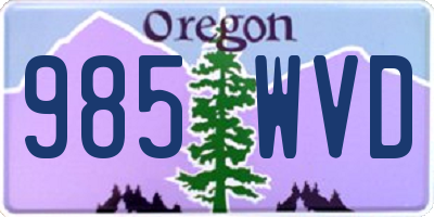 OR license plate 985WVD