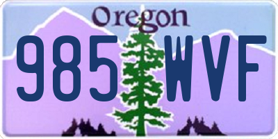 OR license plate 985WVF