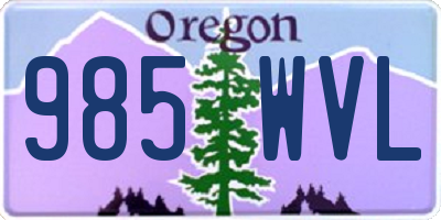 OR license plate 985WVL