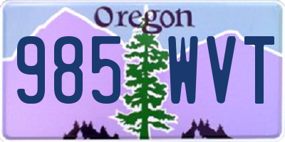OR license plate 985WVT