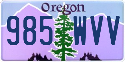 OR license plate 985WVV