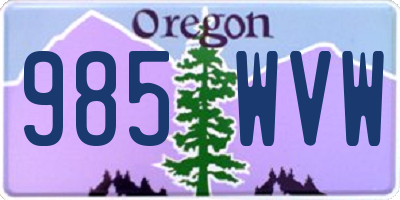 OR license plate 985WVW
