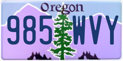 OR license plate 985WVY