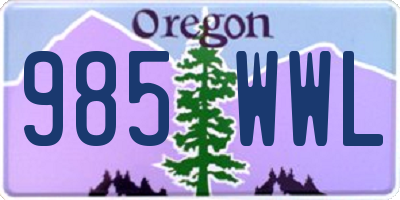 OR license plate 985WWL