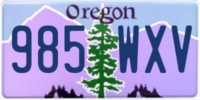 OR license plate 985WXV