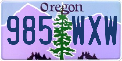 OR license plate 985WXW