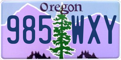 OR license plate 985WXY