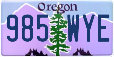 OR license plate 985WYE