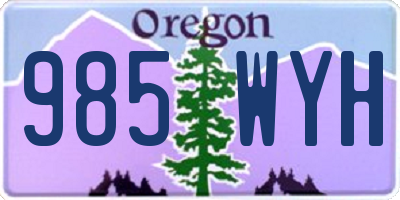 OR license plate 985WYH
