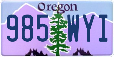 OR license plate 985WYI