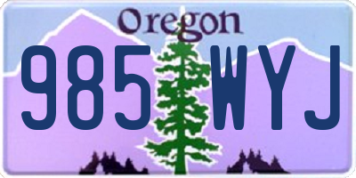 OR license plate 985WYJ