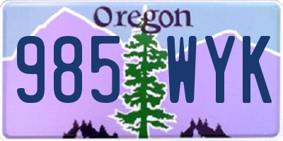 OR license plate 985WYK