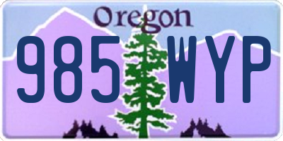 OR license plate 985WYP