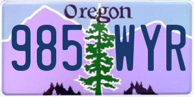 OR license plate 985WYR