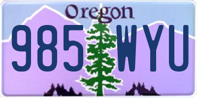 OR license plate 985WYU
