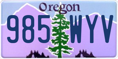 OR license plate 985WYV