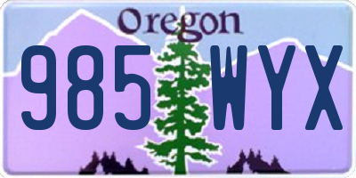 OR license plate 985WYX
