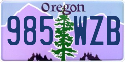 OR license plate 985WZB