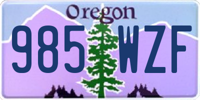 OR license plate 985WZF