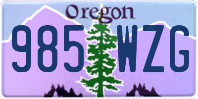 OR license plate 985WZG
