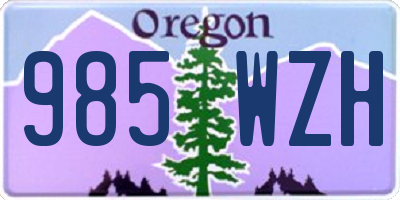 OR license plate 985WZH