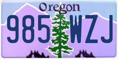 OR license plate 985WZJ