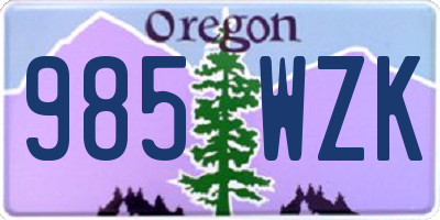 OR license plate 985WZK