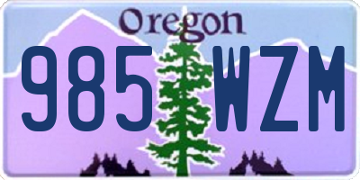 OR license plate 985WZM