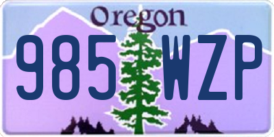 OR license plate 985WZP