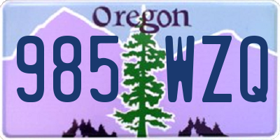 OR license plate 985WZQ