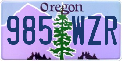 OR license plate 985WZR