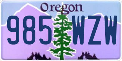 OR license plate 985WZW