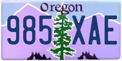 OR license plate 985XAE