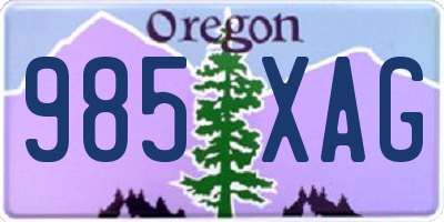 OR license plate 985XAG