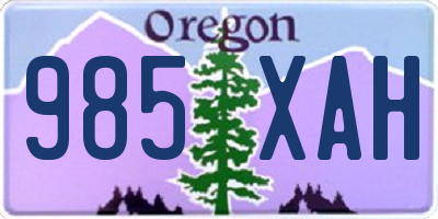 OR license plate 985XAH