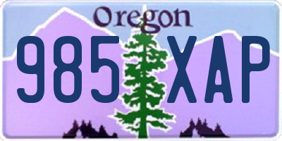 OR license plate 985XAP