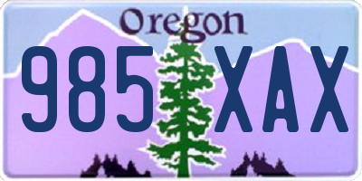OR license plate 985XAX