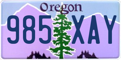 OR license plate 985XAY