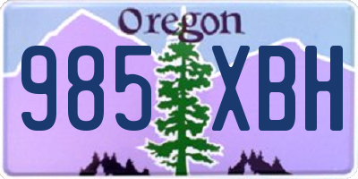 OR license plate 985XBH