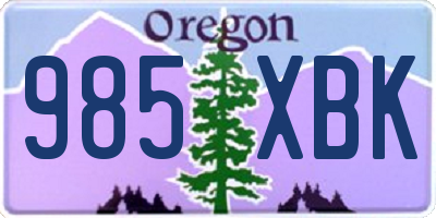 OR license plate 985XBK