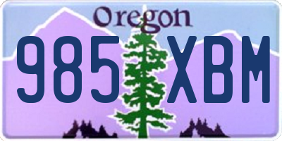 OR license plate 985XBM