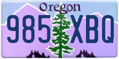 OR license plate 985XBQ