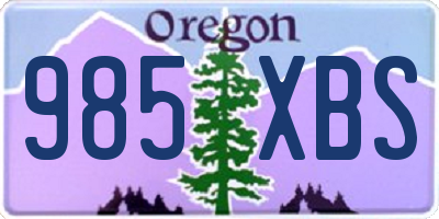 OR license plate 985XBS