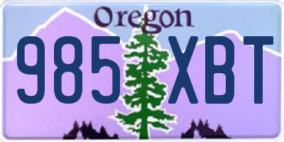 OR license plate 985XBT