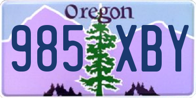 OR license plate 985XBY