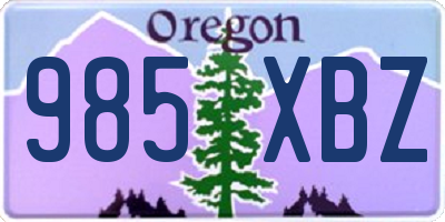 OR license plate 985XBZ
